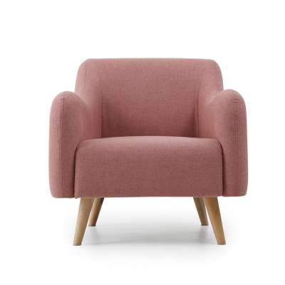 armchair pink chaise lounge chairs living room furniture nordic contemporary modern european style wooden legs fabric