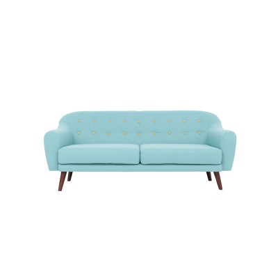 chesterfield sofa tufted modern light green teal two seates couch fabric cloth upholstery nordic living room 2020