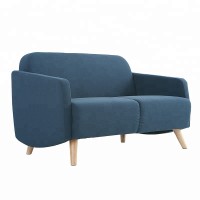 high quality modern french simple dorm studio cafe couch 2 person sitz love seats nordic scandi sofa 2 seater royal blue