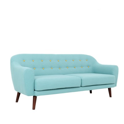 chesterfield sofa 2 seater loveseat cheap USA modern nordic fabric sky blue