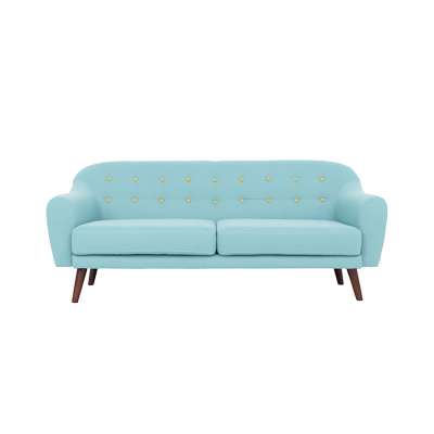 3seaters sofa loveseat chair set cloth upholstery green couch  chesterfield  living room furniture nordic modern fabric