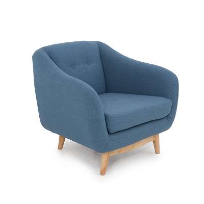 armchair wooden legs lounge living room furniture relax nordic europe contemporary blue factory directly supply to wholesale